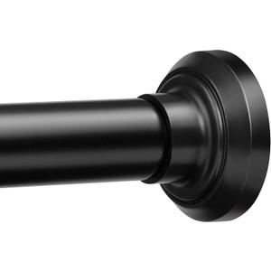 ENJOYBASICS Matte Black Shower Curtain Rod 33 to 72 Inches, 1 Inch Stainless Steel Adjustable Spring Tension Rods No Drill for Bathroom, Closet, Window, Room Divider, Never Rust, Non Slip (33-72)