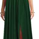WOOSEA Women Sleeveless Deep V Neck Split Loose Sexy Plain Long Maxi Casual Dress (M)