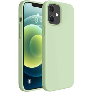Miracase Compatible with iPhone 12 Case and iPhone 12 Pro Case, Liquid Silicone Gel Rubber Full Body Protection Shockproof Drop Protection Phone Case for iPhone 12/12 Pro 6.1 inch(Matcha Green)