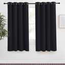 NICETOWN Black Blackout Curtain 68 inch Length, W55 x L68 Inch, 8 Grommets Top, 1 Piece, Thermal Insulated Modern Window Treatment Soundproof Drape Panel for Bedroom/Living Room