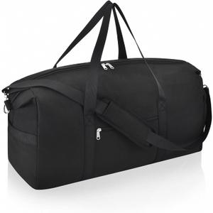 Carry on luaggage 22x14x9 Airlines Approved, Foldable Travel Duffel Bags Weekender Overnight Carry on Duffel Luggage Gym Duffle Bag with Wet Pocket & Shoe Compartment for Women Men(Black, 40L)
