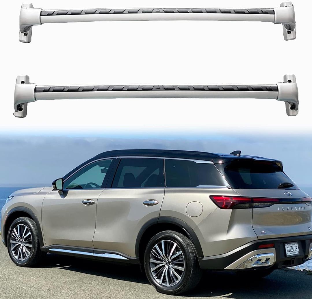 Roof Rack Cross Bars 220 lbs for 2022-2026 Infiniti QX60 (Silver) | Need Roof Rails, Heavy Duty Aluminum Crossbar, Easy Install, Low-Profile, Rustproof, for Cargo/Kayak/Bike/Snowboard, 2-Pack ﻿