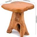 Small Side Table, Freeform Live Edge Wood Stool, Unique Design Natural Plant Stand for Patio, Garden, Yard, Living Room, Bedroom, 14"D x 13"W x 14.5"H