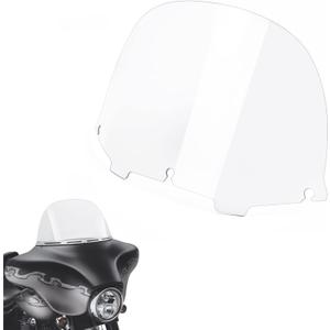 Amazicha Clear 13" Windshield Round Windscreen Wind Splitter Wind Deflector Compatible for 1996-2013 Harley Davidson Touring Electra Glide Ultra Classic Street Glide Ultra limited Tri Glide FLHT FLHX