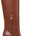 SaraIris Women's Black Knee High Boots Wide Calf Chunky High Heel Pointed Toe Zipper Comfortable Casual Boots (Brown)
