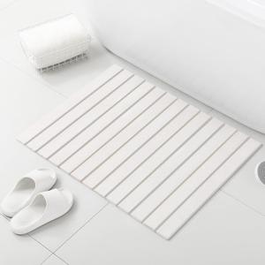 Large Stone Bath Mat, 30.2 x 23.5 Non-Slip Diatomaceous Earth Bath Mat, Ultra-Absorbent Quick-Drying Stone Drying Mat for Kitchen Bathroom Pet Bowl, Rollable & Foldable Stone Bath Mat, White XL