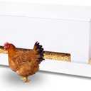 38" Large Wooden Chicken Feeder Trough, Sturdy Outdoor Poultry Feeder with Treated Wood Finish, Feed-Saving Trough for 12 Chickens, Ducks, Geese, Turkeys