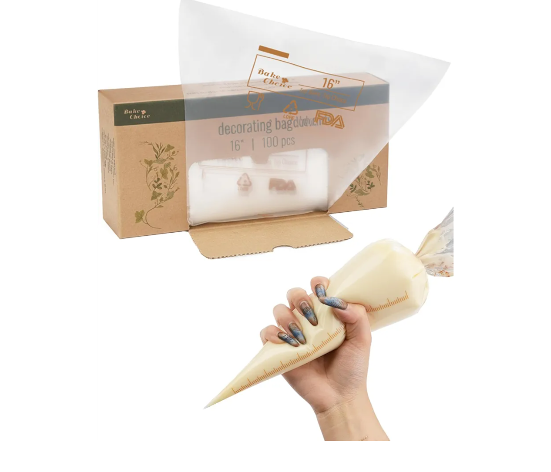 16 Inch Large Piping Bags, 100PCS Thickened Disposable Pastry Bags, Anti Burst Icing Bags for Cream Frosting, Non-slip Frosting Bags, Cake & Cookie Decorating Supplies