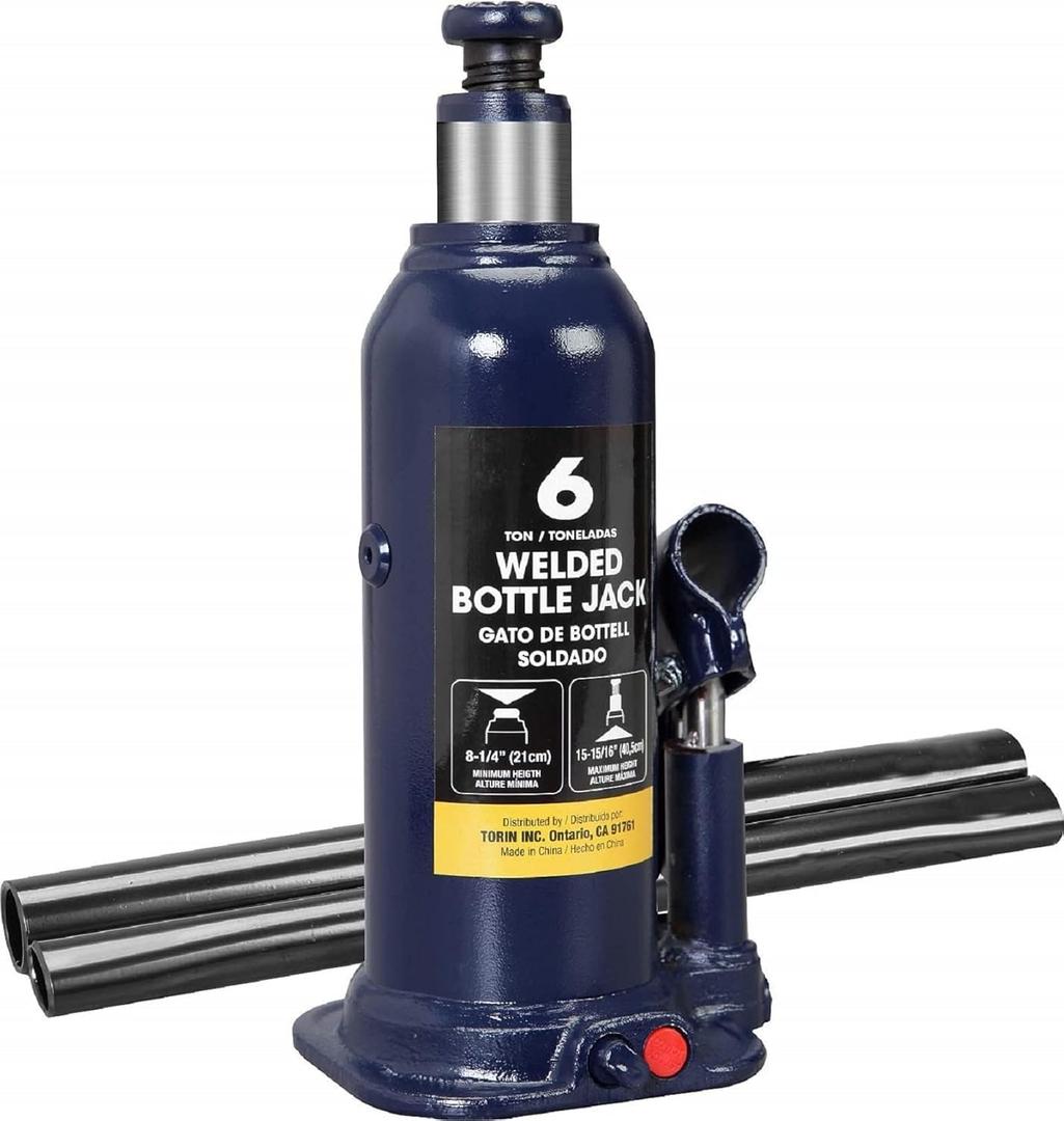 BIG RED 6 Ton (12,000 LBs) Torin Welded Hydraulic Car Bottle Jack for Auto Repair and House Lift, Blue, AT90603UR-1
