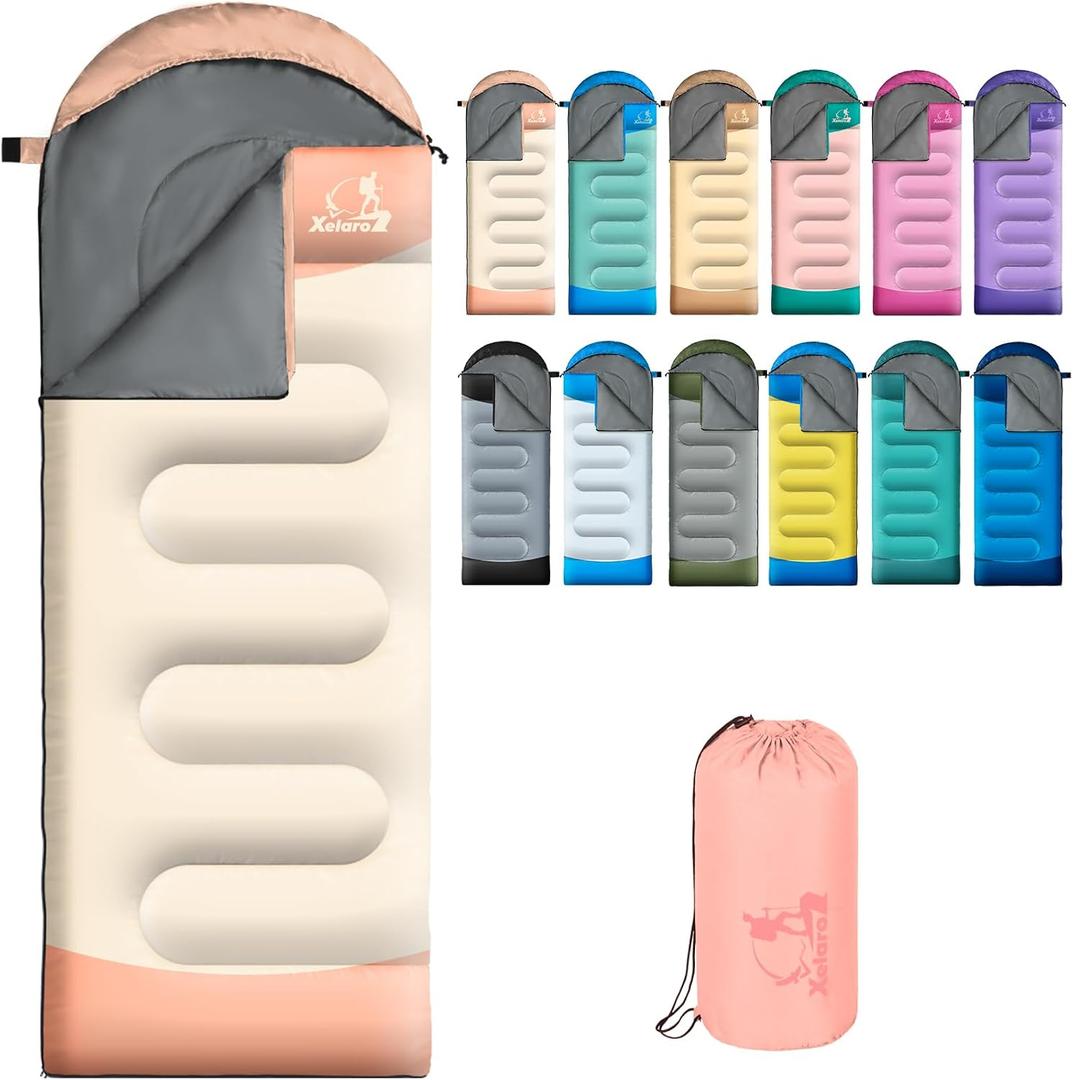 Sleeping Bags for Adults Kids - 3 Season Cold&Warm Weather Waterproof Camping Sleeping Bag - Lightweight Sleeping Bags for Camping Hiking Outdoor Travel