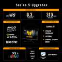 ASUS TUF Gaming Series 5 24.5 1080P Monitor (VG259QMR5A) - Fast-IPS, 310Hz, 0.3ms, G-SYNC Compatible, FreeSync Premium, Extreme Low Motion Blur Sync, 99% sRGB, DisplayWidget, Gaming AI