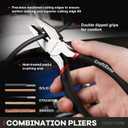10PC Pliers and Wrench Set with Storage Rack Includes Locking | Long Nose | Diagonal Cutter | Groove Joint | Linesman & Mini Plier, Carbon Steel Tool Kit for DIY and Home a Gift for Man