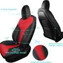 Upgrade for Tesla Model Y Seat Covers 2024 2023 2022 2021 2020 5-Seater, Full Set Custom Fit, Waterproof Faux Leather, Breathable & Easy to Install BlackRed (Not Fit 2025/2026)