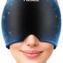 Migraine Relief Cap, Headache Relief Hat for Migraine Cap, Hot and Cold Therapy, Headache Eyes Mask for Stress Relief, Ice Pack Head Wrap for Sinus, Puffy Eyes, Tension,Black