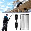 Gutter Cleaning Tools from Ground - 10.5FT Long Adjustable gutter Cleaner & Brush, No Ladder Needed | Rain Gutter Cleaning Tool Makes it Easy To Clean Leaves, Branches And Debris from Gutters