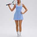 SUUKSESS Tennis Dress with Shorts Underneath Easy Peasy Athletic Dress for Women Golf Workout Active Dresses (Blue, M)