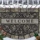 Thick Welcome Mats Outdoor, 24 * 36" Large Front Door Mat Entrance, Durable Welcome Mat for Front Door, Heavy Duty No Slip Rubber Outdoor Mats for Home Entrance