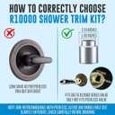 Replacement for Delta Classic 13 Series Single-Function Trim Kit, T13020 Chrome Shower Handle, Fit Delta Shower Valve R10000 Series (Cartridge Included)