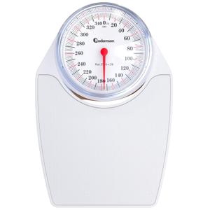 Adamson A24 Scales for Body Weight - Up to 350 LB - New - Anti-Skid Rubber Surface Extra Large Numbers - High Precision Bathroom Scale Analog - Durable with 20-Year Assurance - White