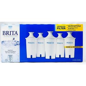 Brita Standard Water Filter for Pitchers and Dispensers, Reduces Copper, Cadmium and Mercury Impurities, Lasts Two Months or 40 Gallons, Includes 5 Filters for Pitchers