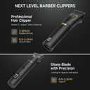 GTSPRO Hair Clippers for Men Professional, Cordless Clippers for Hair Cutting, Mens Hair Clippers and Trimmer Kit for Barber with LED Display 15 Guide Combs