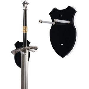 Wanlian Sword Wall Mount Sword Stand Wall Hook Display Hanger Wall Mount For Sword Dagger Axe Keyblade No Sword-Vertical Display (Black 1 Set)