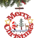 2025 Personalized Santa Ornaments for Christmas Tree,Large Hanging Ornaments for Xmas,Wooden Decorations for Christmas Party/Mantel/Door