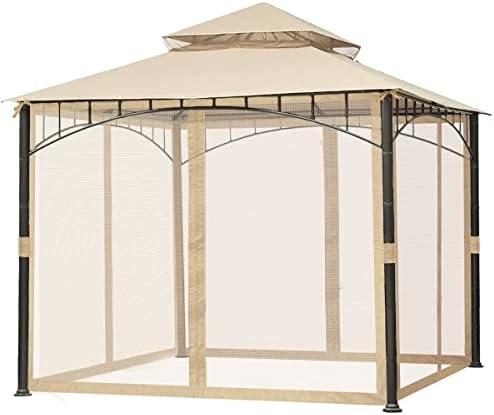Replacement Mosquito Netting Screen Walls for Gazebo Size 10 Ft X 10 Ft (Gazebo Mosquito Net Only)
