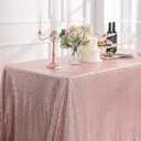 Pufogu 60"x120" Rose Gold Sequin Tablecloth Rectangular Glitter Rose Gold Table Cloths for Birthday Wedding Bridal Baby Shower Party Decorations