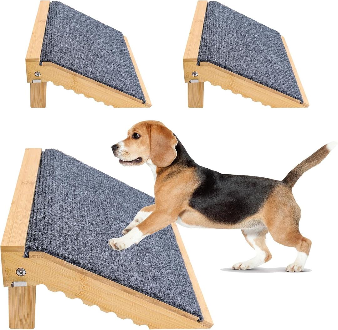 2-Pack Foldable Dog Ramp, Non-Slip Pet Ramp for Stairs, Porch Steps & Indoor Use, Easy Climbing for Small Medium Dogs & Cats, Easy Storage