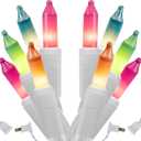 WATERGLIDE 2 Pack Easter String Lights, Christmas Lights, 100 Count 20FT White Wire Mini Pastel Fairy Lights, 120V UL Certified for Patio Wreath Garland Garden Outdoor Indoor Decoration, Multicolor
