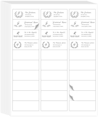 L LIKED 1" x 2-5/8" Printable Address Labels, 900 Customized Stickers - Laser/Inkjet Compatible, Self-Adhesive Mailing Labels for Envelopes (30 Sheets), Set of 3