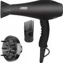 JINRI Hair Dryer 1875W, Negative Ionic Fast Dry Low Noise Blow Dryer, Black
