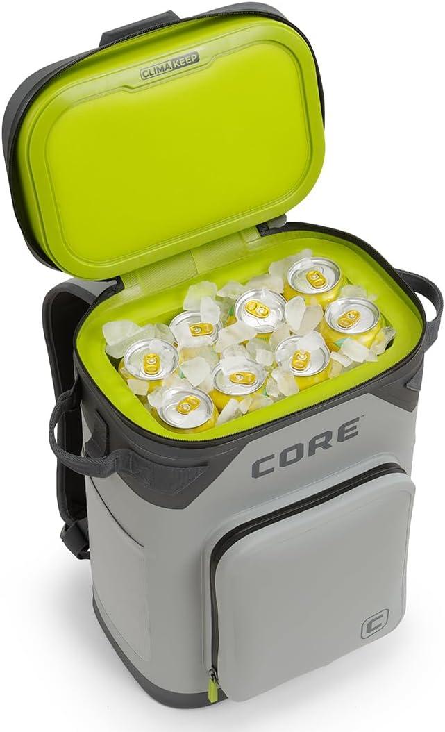 CORE Magnetic Leak Proof Soft Cooler with Waterproof Zipper | Insulated Bag Portable Ice Chest Box | Best Soft Cooler for Food & Beverages for Tailgating, Car Camping, Travel, and Family Beach Picnics (24 Can, Shadow Gray)