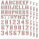216 PCS 4 Sheets Letters Numbers Baseball Softball Helmet Stickers Name Decal Vinyl Sticker for Hard Hat Laptop Water Bottle Phone Case (Baseball)