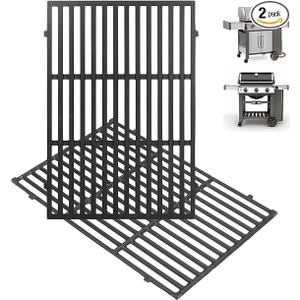 66095 Grill Grates for Weber Genesis II/ II LX300 Series Replacement Parts
Fits Genesis II E/S/SE 310 335 E-325 E-330 E-315 S-345 Grill Parts, OEM 66802 66805, 18.8x13.25'' cast iron grates