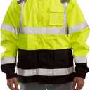 Tingley Icon J24122 High Visibility Jacket With Attached Hood, Extra-Large, Fluorescent Yellow-Green/Black (X-Large)
