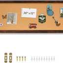 DOLLAR BOSS Narrow Linen Bulletin Board 36"x12" Long Cork Board, Brown