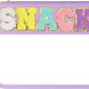 Clear Snack Bag for Travel, Chenille Letter Clear Zipper Snacks Pouch Nylon Cosmetic Bag Makeup Travel Bag for Women