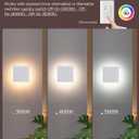 EDISHINE 2 Pack LED Outdoor Wall Lights Exterior/Interior, 3000K-5000K Dimmable Wall Sconce, Small Square Modern Exterior Lighting Fixtures, IP65 Waterproof Aluminum Outside Porch Light, White