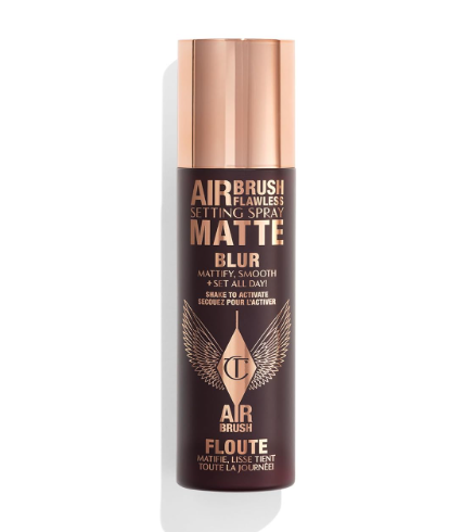 Charlotte Tilbury Airbrush Flawless Matte Setting Spray  UltraFine Mist to Prime & Set Face Makeup For Up to 16Hr  Soothes, Blurs Pores & Calms Skin (3.3oz)