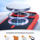 Diaclara Magnetic Designed for iPhone 17 Pro Max Case Full Body Bumper,[Compatible with MagSafe] Military Drop Proof Cover with Built-in Touch Sensitive Anti-Scratch Screen Protector,Red