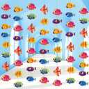 Sinload 8 Pieces Under The Sea Party Decorations Tropical Fish Garlands Ocean Fish Paper Cutouts Hawaii Hanging Banner Decor for Summer Underwater Theme Birthday Baby Shower Party Supplies