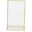 Acrylic Table Sign Holder Gold Trim Double-Sided Mini Display Stand for Weddings 4x6 Inches Acrylic Price Card Frame for Event Centerpieces 23 pcs