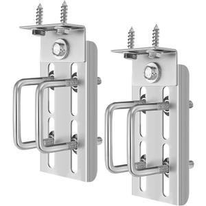 Yaocom 2 Sets 8" Boat Trailer Bunk Brackets, Galvanized Double U Bolt Swivel Top Bunk Bracket Kit for 1.5" x 3", 2" x 3", 3" x 3" Boat Trailer Cross Member, Boat Trailer Bunk Brackets