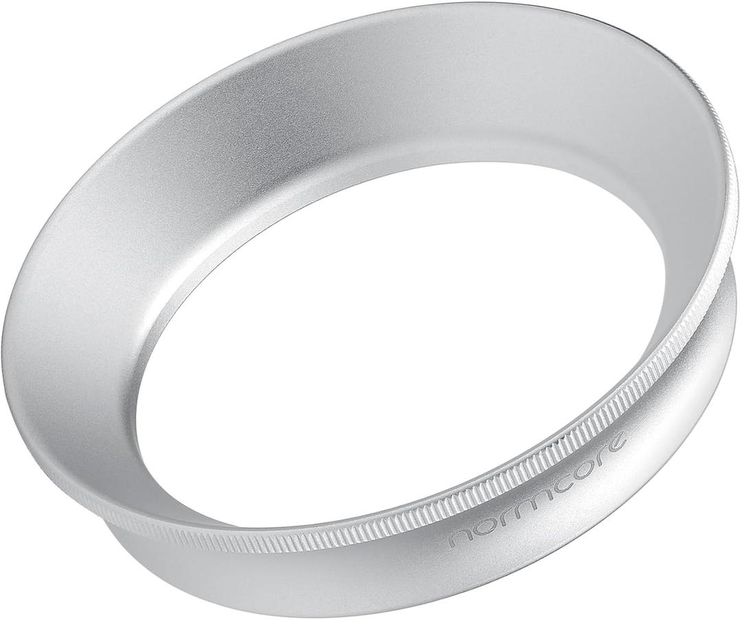 Normcore 51mm Espresso Dosing Funnel V2, Magnetic Dosing Ring, 18mm Anodized Aluminum with 15 Neodymium Fit 51 mm Bottomless Portafilter, Silver