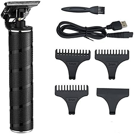 SiMbae Black,Professional Men's Hair Clipper Beard Razor T Type Cordless USB Electric Waterproof Hairdressing Tool Full Metal Body Holiday Gift