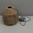 2-Light 13 Rattan Pendant Light, Boho Hand-Woven Light Fixtures, Natural Seagrass Wicker Rattan Hanging Chandelier for Farmhouse Kitche Dining Living Bedroom Foyer