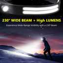 Beccason 2PCS LED Headlamp Rechargeable - 230 COB Super Bright Head Lights for Forehead, Hard hat Light for Adults, USB C Headband Flashlight for Work, Hiking, Running, Camping Essentials Gear (2 Pack - New Upgrade II Dual-Led Strip)