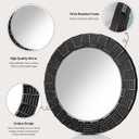 30 Inch Decorative Wall Mirror, Black Mirrors for Wall Decor, Round Wooden Wall Art Mirror, Large Wall Mirrors for Living Room,Bedroom, Bathroom, Entryway
